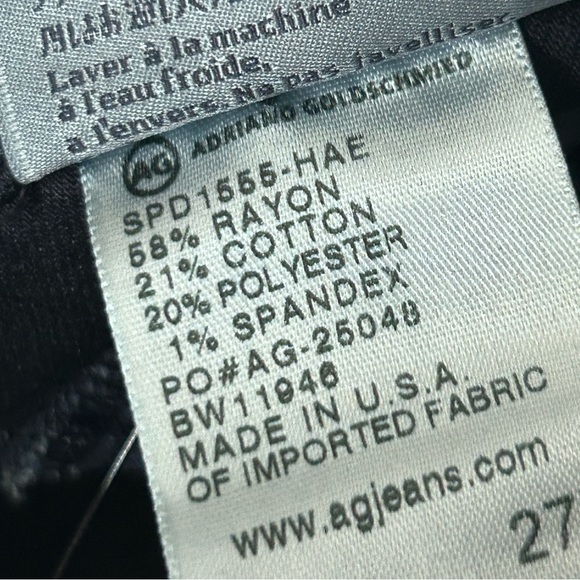 AG Adriano Goldschmied Zuri Moto Zipper High-Rise Skinny Blue Jeans Sz 27 New - Picture 15 of 16